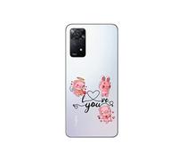 Coque pour Xiaomi Redmi NOTE 11 4G et 11S personnalisable motif cochon et I love you avec des coeurs