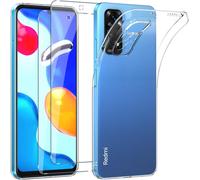 Coque Pour Xiaomi Redmi Note 11 /Note 11s,Avec 2 Pièces Verre Trempé,Transparence Souple Tpu Étui Protection Pour Redmi Note 11,Bumper Housse Prévention Des Chutes,Anti- Rayures,Ultra Mince