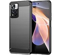 Coque pour Xiaomi Redmi Note 11 Pro Plus 5G Étui de protection Antichoc Silicone Noir Résistant à l'absorption des Chocs Design Fibre de Carbone Housse Élégant Fine [Recharge Sans Fil]