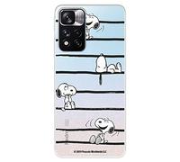 Coque pour Xiaomi Redmi Note 11-Redmi Note 11S 4G Officiel Snoopy Peanuts Rayures Transparent Coque en silicone souple avec licence officielle Snoopy