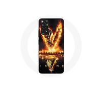Coque pour Xiaomi Redmi Note 11S Vikings Série Saison 6 logo V Epée de Feu Fond Noir