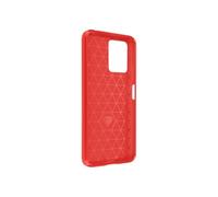 Coque pour Xiaomi Redmi Note 12 4G et 5G Renforcée Souple Carbone Brossé Rouge