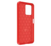 Coque pour Xiaomi Redmi Note 12 4G et 5G Renforcée Souple Carbone Effet Brossé Rouge