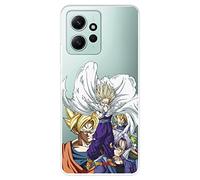 Coque pour Xiaomi Redmi Note 12 4G Officielle Dragon Ball Guerriers Saiyans pour protéger votre téléphone portable Coque en silicone transparent souple sous licence officielle Dragon Ball