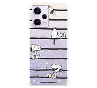 Coque pour Xiaomi Redmi Note 12 Pro 5G, motif Peanuts Snoopy Rayures, pour protéger votre téléphone portable, en silicone transparent souple, sous licence officielle Snoopy