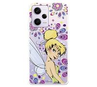 Coque pour Xiaomi Redmi Note 12 Pro 5G officielle Disney Fée Clochette Fleurs pour protéger votre téléphone portable Coque en silicone transparent souple sous licence officielle Peter Pan