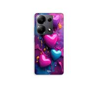 Coque Pour Xiaomi Redmi Note 13 Pro 4g Coeurs Colorés Fond Violet Maniacase