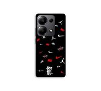Coque Pour Xiaomi Redmi Note 13 Pro 4G NIKE JORDAN Blanc rouge fond noir