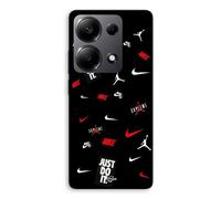 Coque Pour Xiaomi Redmi Note 13 Pro 4g Nike Jordan Blanc Rouge Fond Noir Maniacase