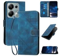 Coque pour Xiaomi Redmi Note 13 Pro 4G & Poco M6 Pro 4G Housse Portefeuille PU Cuir [Porte Carte] Étui Cuir à Rabat Flip [Fermeture Magnetique] [Compartiment pour cartes] [Fonction Stand] - Bleu