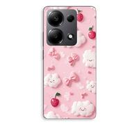Coque Pour Xiaomi Redmi Note 13 Pro 4g Texture Cerise Nuage Noeud Rose Maniacase