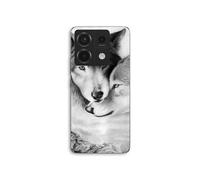 Coque Pour Xiaomi Redmi Note 13 Pro 5g Le loup et la louve Animal noir et blonc