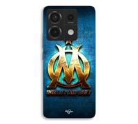 Coque Pour Xiaomi Redmi Note 13 Pro 5g Om Dorée Brilant Droit Au But Fond Bleu Maniacase