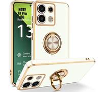 Coque Pour Xiaomi Redmi Note 13 Pro 5g (Pas Pour 4g) - Blanc - Antichoc En Silicone Avec Support 360° Rotatif - E.F.Connection