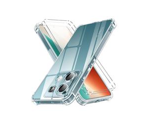 Coque pour Xiaomi Redmi Note 13 Pro 5G Transparente avec 2 Verre Trempé,Antichoc Silicone Souple TPU Étui Housse - TECHTA