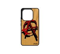 Coque pour Xiaomi Redmi Note 14 4G Europe vrai bois veritable silicone anarchie pas cher metal souple hardrock anarchiste tague gothique