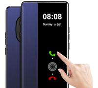 Coque pour Xiaomi Redmi Note 14 Pro 5G Clapet Clear View Cover Coque pour Redmi Note 14 Pro 5G Etui à Rabat Intégrale Protection Case Flip Folio Antichoc 360 Full Body Antichoc Housse (Bleu)