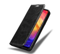 cadorabo Coque pour Xiaomi RedMi Note 7 en Noir Nuit - Housse Protection avec Fermoire Magnétique, Stand Horizontal et Fente Carte - Portefeuille Etui Poche Folio Case Cover