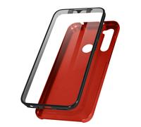 Coque pour Xiaomi Redmi Note 8 et Note 8 2021 Rigide et Avant Souple Rouge