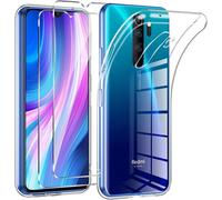 Coque Pour Xiaomi Redmi Note 8 Pro Avec 2 Pièces Protection Écran En Verre Trempé,Ultra Transparente Silicone En Gel Tpu Souple Pour Redmi Note 8 Pro Couqe,Antichoc Anti-Jaune Etui Bumper