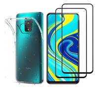 PHONILLICO Coque pour Xiaomi Redmi NOTE 9 PRO/REDMI NOTE 9S et 2 Verres Trempe Bord Noir Film Protection Ecran