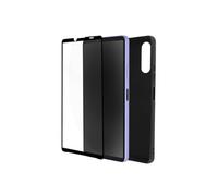 Coque pour Xperia 10 IV Silicone Souple et Verre Trempé 9H Noir