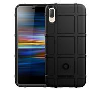 Coque pour Xperia L3 Protection renforcée Silicone robuste Effet texturé Noir