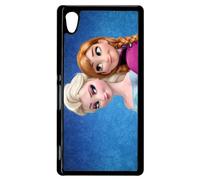 Coque Pour Xperia M4 Aqua - Frozen Reine Des Neiges Anna Vs Elsa - Noir