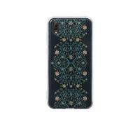 Coque pour Y5 2019 Hybride Paradise avec Motifs Fleuris Noir