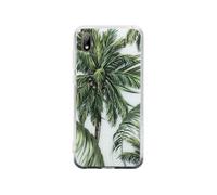 Coque pour Y5 2019 Hybride Summer avec Motifs Palmiers Vert