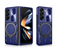 Coque pour Z Fold 5 5G, couvercle d'objectif d'appareil photo, anneau en métal, support magnétique, double couche en TPU PC, coque de téléphone résistante aux chocs pour Samsung Galaxy Z Fold 5 5G,