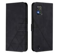 Coque pour ZTE Blade A52 Lite, Housse en Cuir PU Pochette de Portefeuille Magnétique Etui de Protection Étui à Rabat pour ZTE Blade A52 Lite, Noir