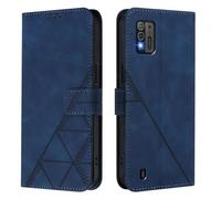 Coque pour ZTE Blade A52 Lite, Housse en Cuir PU Pochette de Portefeuille Magnétique Etui de Protection Étui à Rabat pour ZTE Blade A52 Lite, Bleu