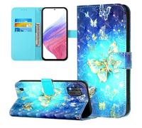 Coque pour ZTE Blade A52 Lite, Housse en Cuir PU Pochette Portefeuille Magnétique Etui de Protection, Flip Case pour ZTE Blade A52 Lite, Papillon doré