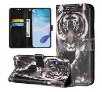Coque pour ZTE Blade A52 Lite Housse PU Cuir Portefeuille Magnétique Flip Étui à Rabat Case avec TPU Housse [Emplacements Cartes] [Fonction Support] pour ZTE Blade A52 Lite, Tigre