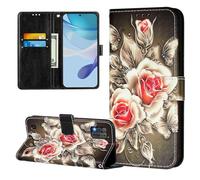 Coque pour ZTE Blade A52 Lite Housse PU Cuir Portefeuille Magnétique Flip Étui à Rabat Case avec TPU Housse [Emplacements Cartes] [Fonction Support] pour ZTE Blade A52 Lite, Rose