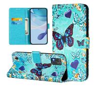 Coque pour ZTE Blade A52 Lite Housse PU Cuir Portefeuille Magnétique Flip Étui à Rabat Case avec TPU Housse [Emplacements Cartes] [Fonction Support] pour ZTE Blade A52 Lite, Papillon