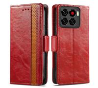 COQUE pour ZTE Blade A56,Housse de Protection à Rabat en Cuir TPU,étui Pliable avec Support, de Protection pour ZTE Blade A56-Rosso