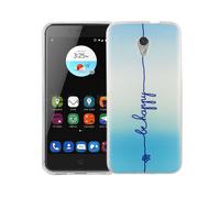 Coque Pour ZTE Blade V7 Be Happy Bleu Sac Cover Motif Slim TPU Case Étui