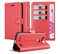 cadorabo Coque pour ZTE Blade V8 Mini en Rouge Cerise - Housse Protection avec Fermoire Magnétique, Stand Horizontal et Fente Carte - Portefeuille Etui Poche Folio Case Cover
