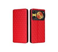 Coque pour ZTE nubia 2 De Musique Housse en 3D Cuir PU Pochette Portefeuille Magnétique Etui de Protection Fermeture Flip Rabat Case Rouge