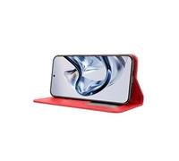 Coque pour ZTE nubia Air 5G Etui Flip Folio en Cuir PU avec Interrupteur Magnétique Fentes pour Cartes Portefeuille Housse Rouge