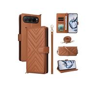 Coque pour ZTE nubia Air 5G Etui Portefeuille pour Téléphone Portable en Cuir PU Souple avec Fermeture Magnétique Bandoulière Longue et Porte-cartes
