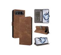 Coque pour ZTE nubia Air 5G Portefeuille Flip Folio Etui en Cuir PU Fermeture Magnétique Couverture De Fentes Pour Cartes Blocage RFID Marron