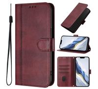 Coque pour ZTE Nubia Focus 2 Ultra Housse Etui en PU Cuir Portefeuille avec Porte Carte à Rabat Clapet Housse Protection Flip Case Magnétique Étui pour ZTE Nubia Focus 2 Ultra, Rouge