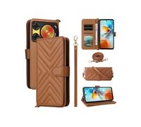 Coque pour ZTE nubia Music 2 Etui Portefeuille pour Téléphone Portable en Cuir PU Souple avec Fermeture Magnétique Bandoulière Longue et Porte-cartes
