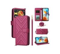 Coque pour ZTE nubia Music 2 Etui Portefeuille pour Téléphone Portable en Cuir PU Souple avec Fermeture Magnétique Bandoulière Longue et Porte-cartes