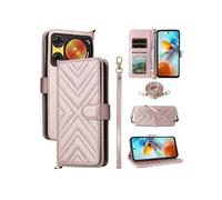 Coque pour ZTE nubia Music 2 Etui Portefeuille pour Téléphone Portable en Cuir PU Souple avec Fermeture Magnétique Bandoulière Longue et Porte-cartes