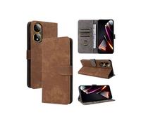 Coque pour ZTE nubia Neo 2 5G Portefeuille Flip Folio Etui en Cuir PU Fermeture Magnétique Couverture De Fentes Pour Cartes Blocage RFID Marron