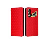 Coque pour ZTE nubia Neo 3 GT 5G Housse en 3D Cuir PU Pochette Portefeuille Magnétique Etui de Protection Fermeture Flip Rabat Case Rouge